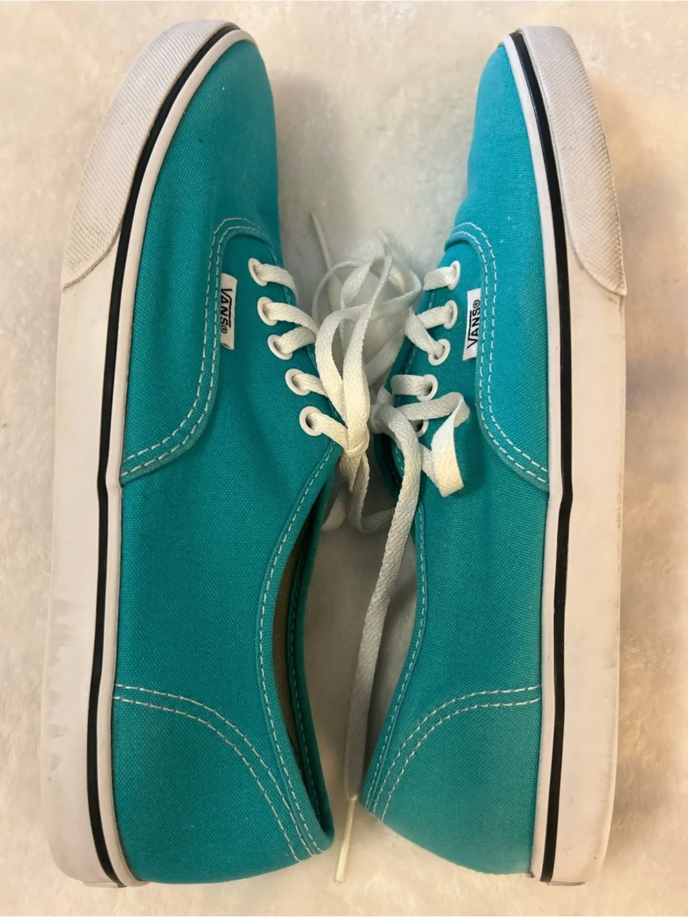 Vans Authentic Canvas Sneakers Teal Turquoise Lace Up Women’s Size 8